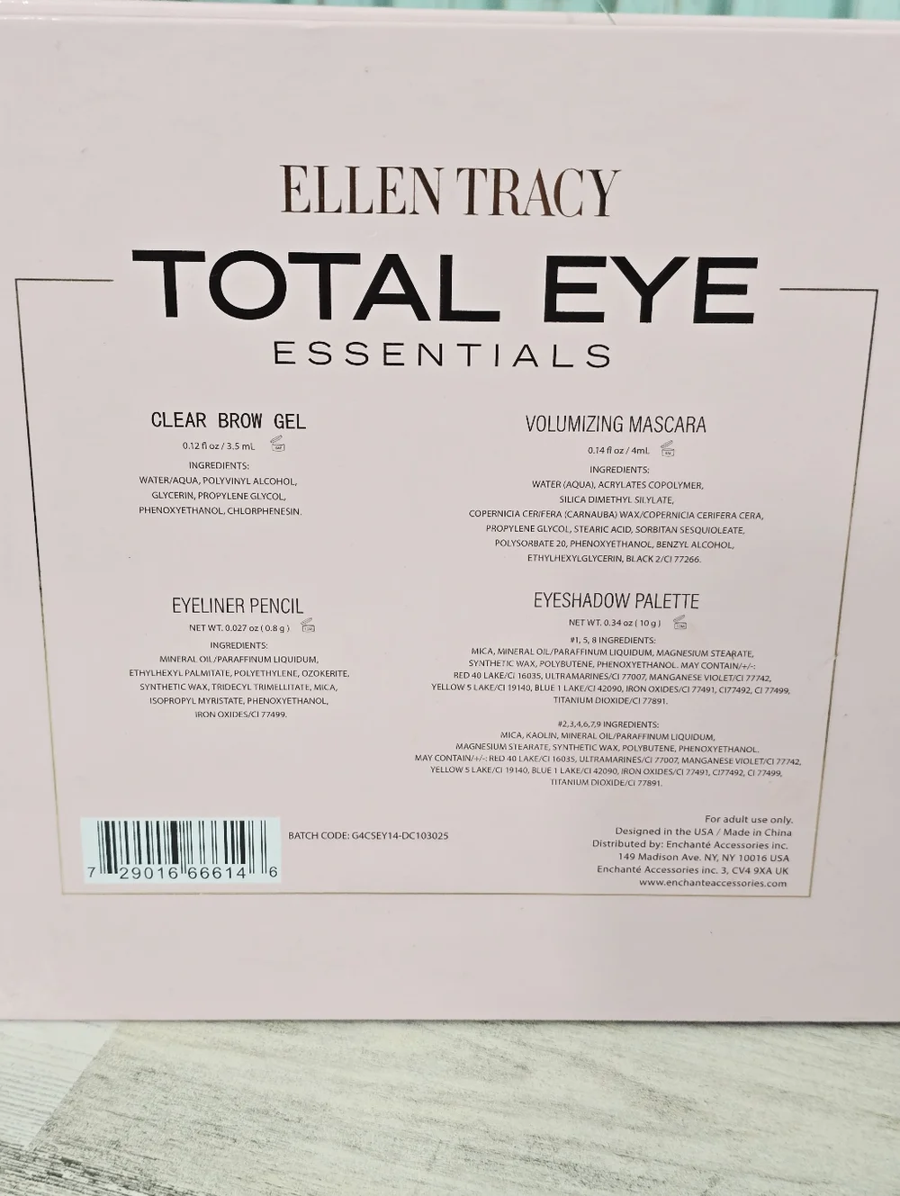 Ellen Tracy Total Eye Essentials - Pink Eye Makeup Kit